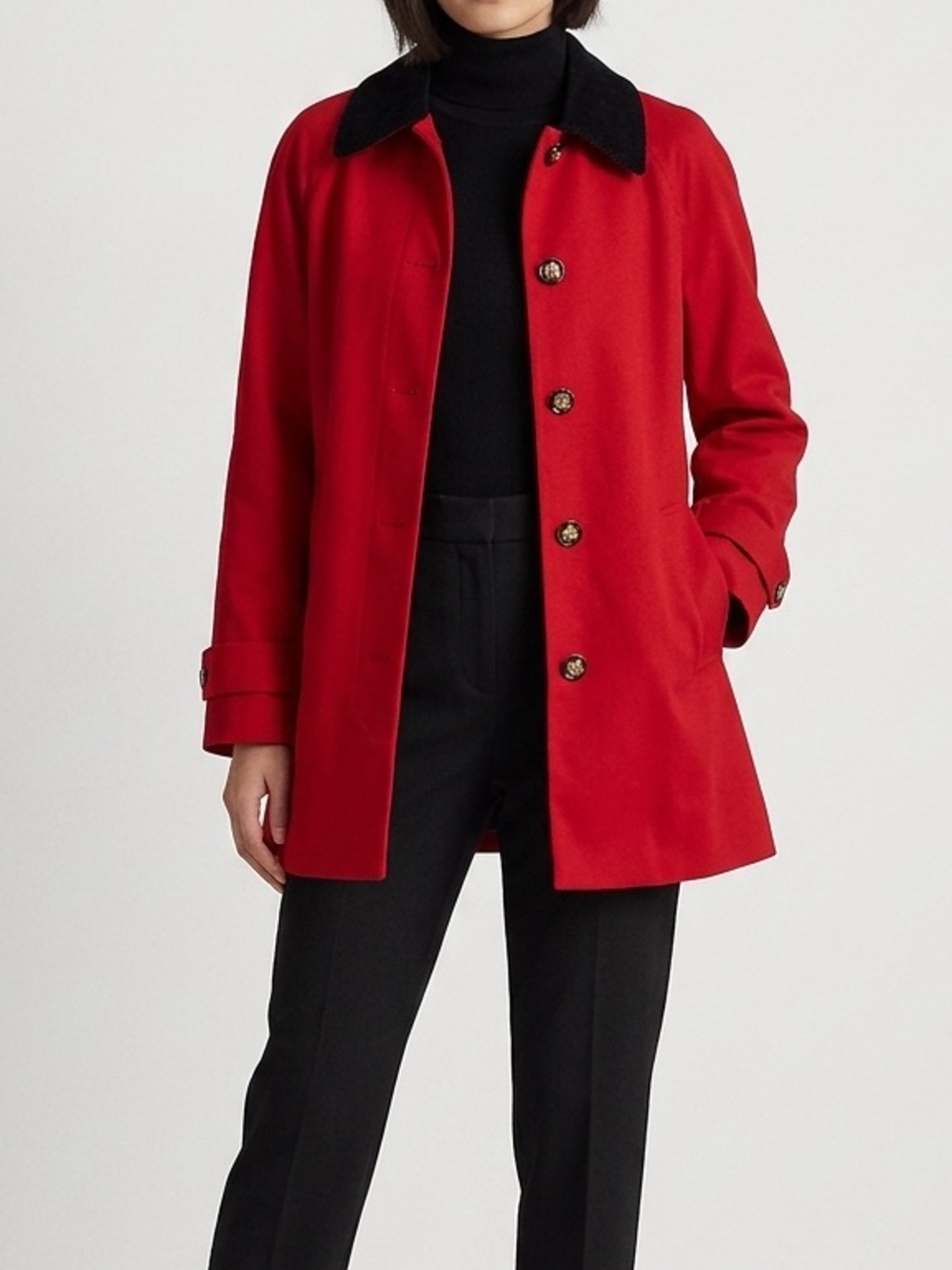 Lauren Ralph Lauren Equestrian Aline Swing Twill Barn Coat Size M